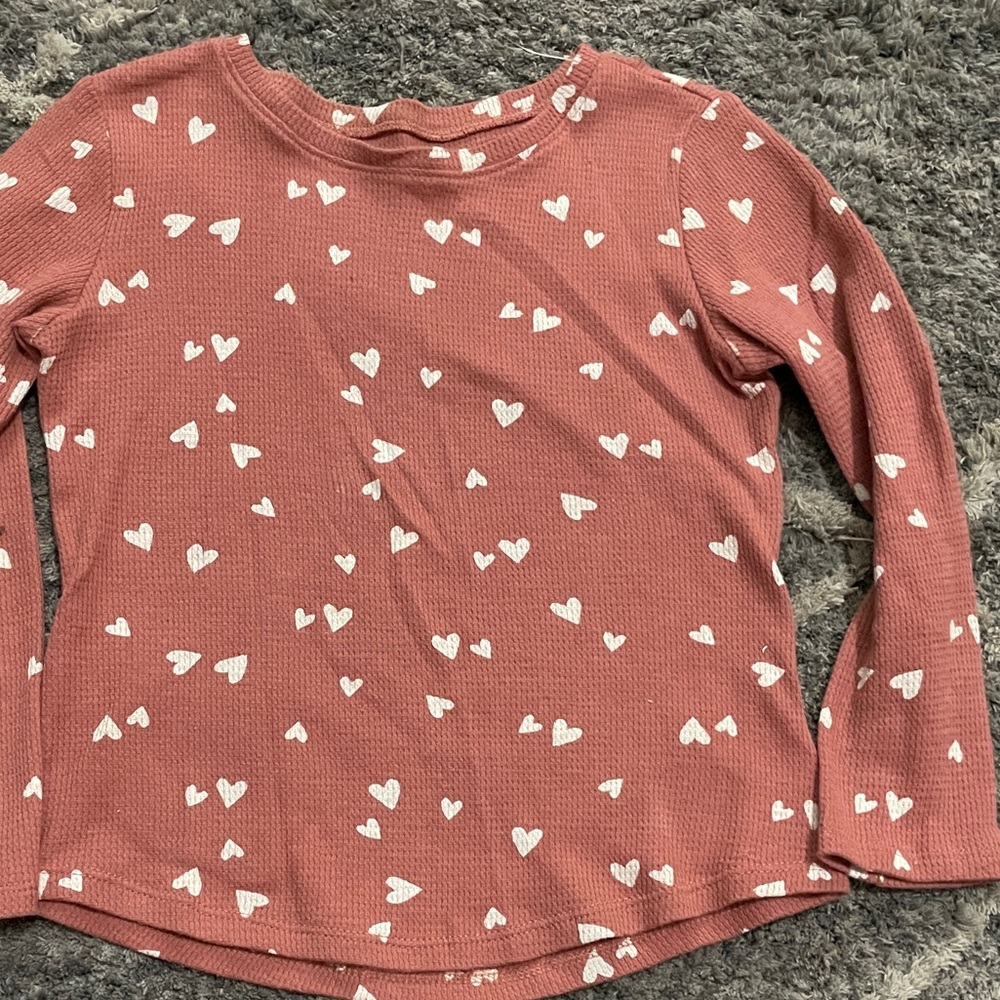 Old Navy Heart Waffle Long Sleeve Shirt